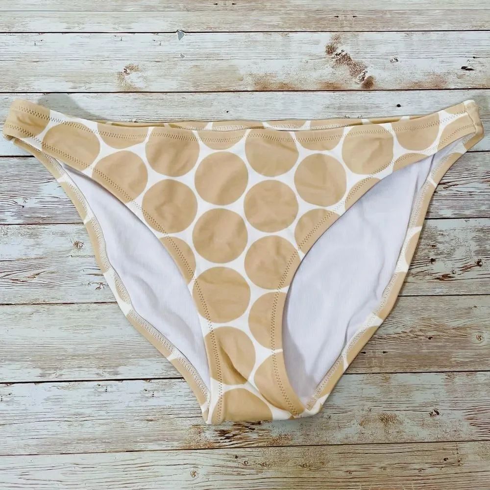 NWT Victoria's Secret Vintage Y2K Sz L Tan Beige/White Polka Dots Bikini Bottom
